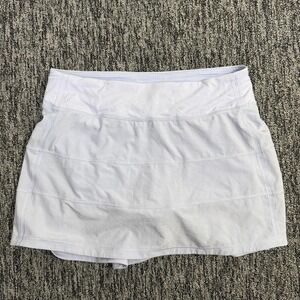 Lululemon White Blue  Athletic Tennis Golf Skort Built In Shorts Women's 6